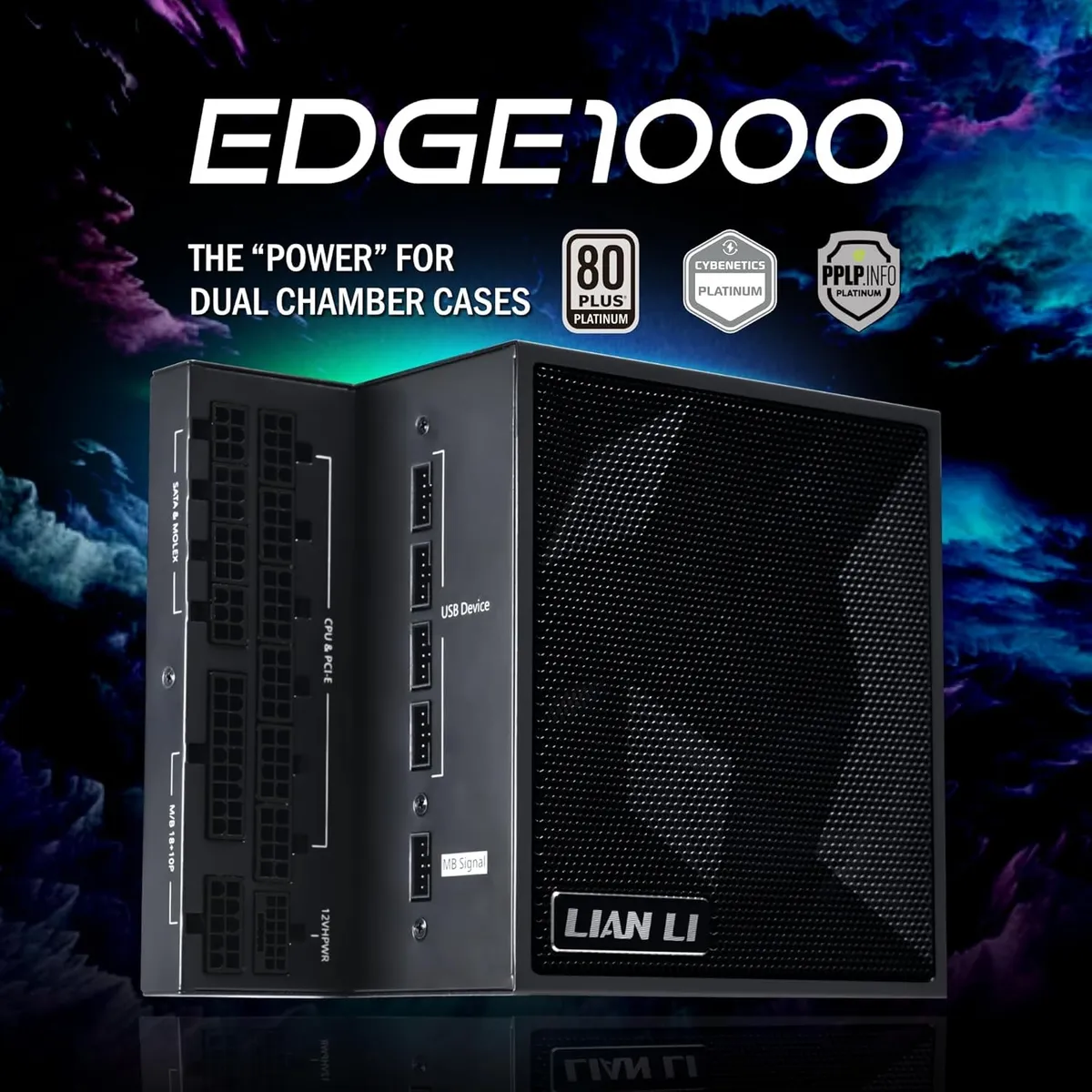 Блок живлення Lian Li EDGE1000, 80 Plus Platinum, Black, EU Cord (G9P.EG1000.BE00.EU) - зображення 1