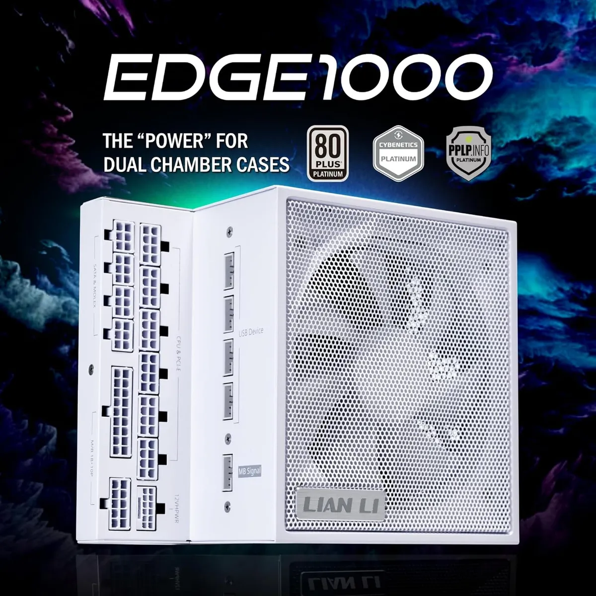 Блок живлення Lian Li EDGE1000, 80 Plus Platinum, White, EU Cord (G9P.EG1000.WE00.EU) - зображення 1