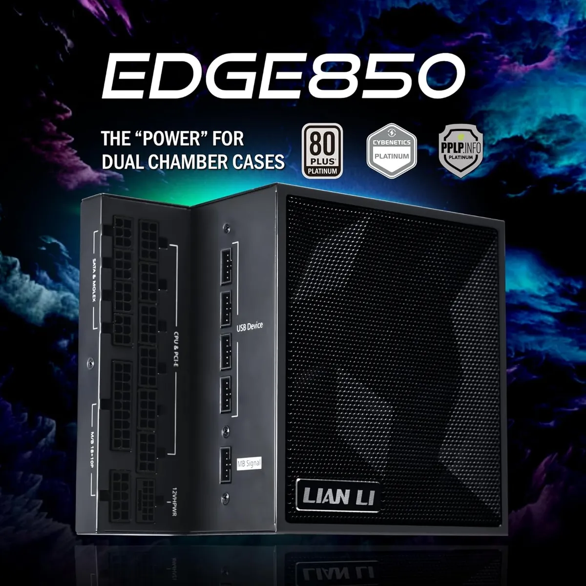 Блок живлення Lian Li EDGE850, 80 Plus Platinum, Black, EU Cord (G9P.EG0850.BE00.EU) - мініатюра 6