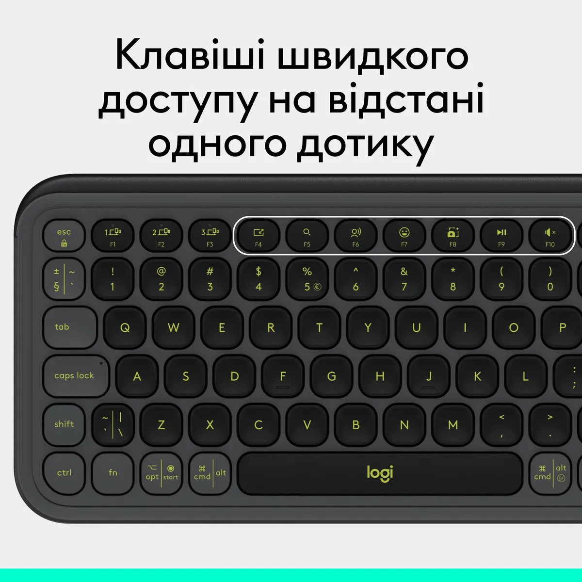 Клавiатура бездротова Logitech Pop Icon Keys Graphite (920-013157) - мініатюра 10