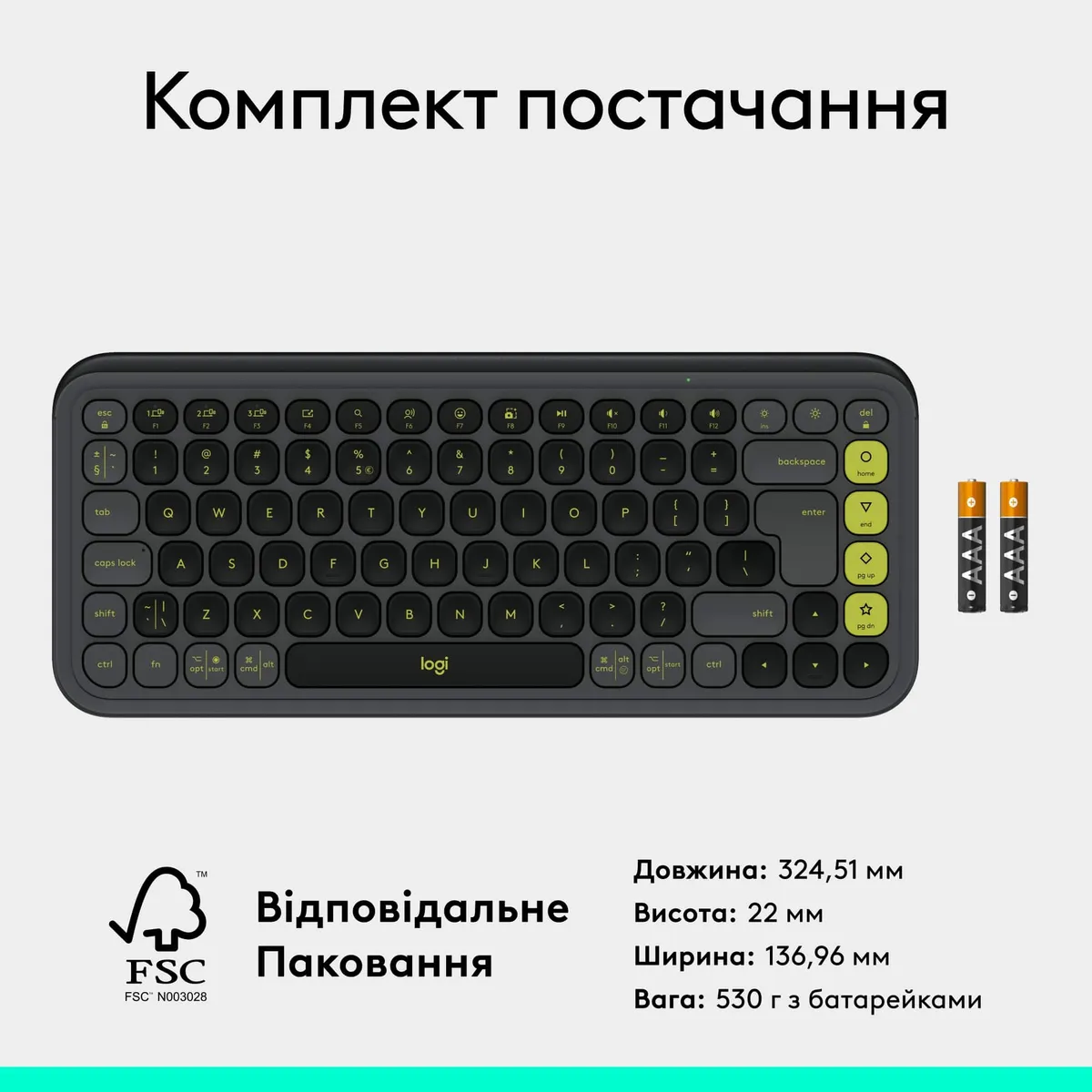Клавiатура бездротова Logitech Pop Icon Keys Graphite (920-013157) - мініатюра 11