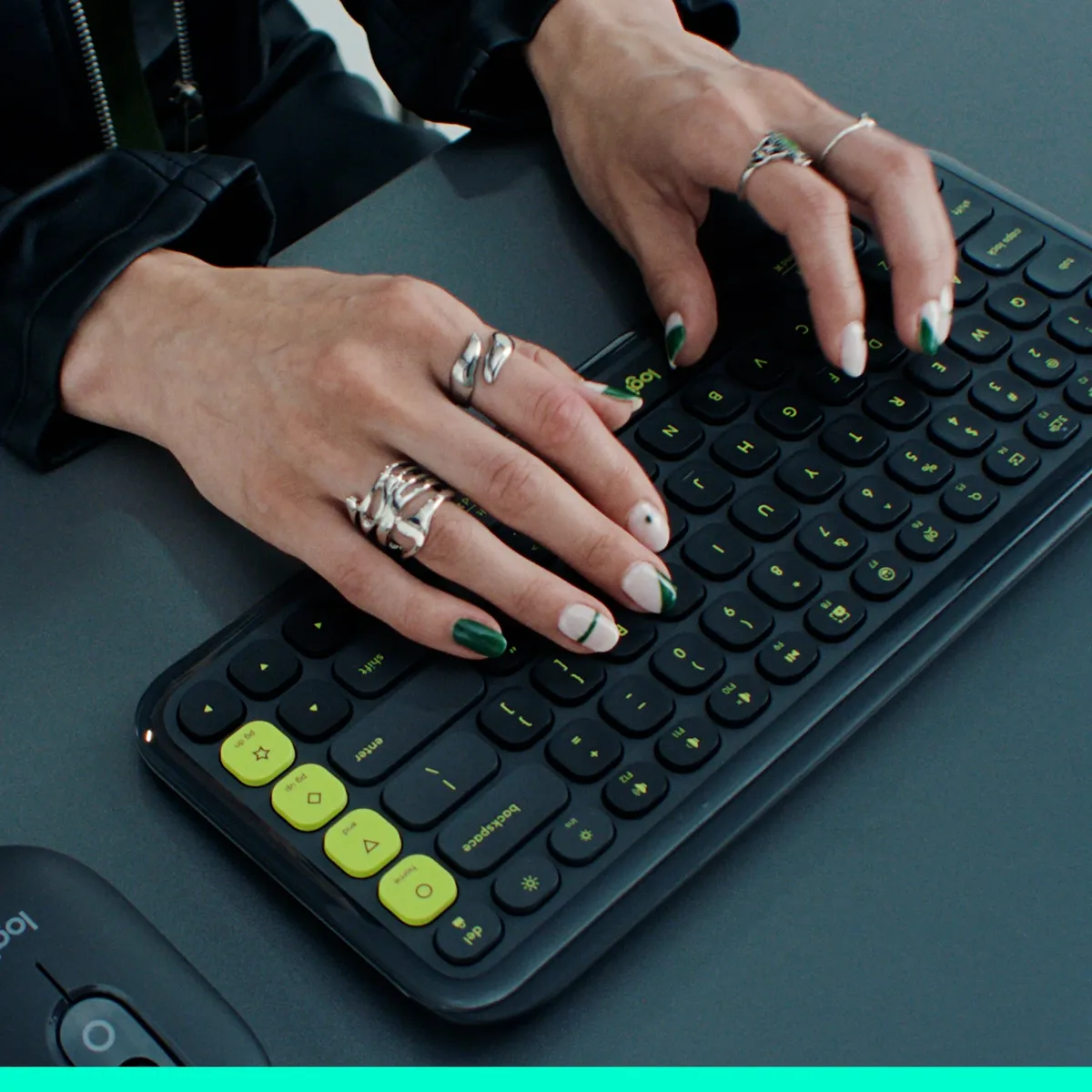 Клавiатура бездротова Logitech Pop Icon Keys Graphite (920-013157) - мініатюра 8