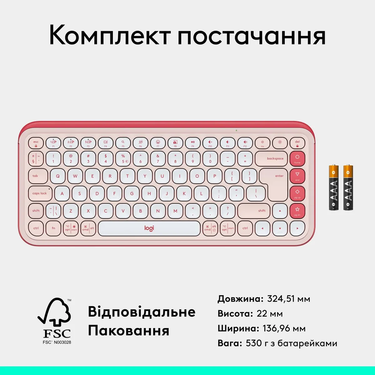 Клавiатура бездротова Logitech Pop Icon Keys Rose (920-013073) - мініатюра 8