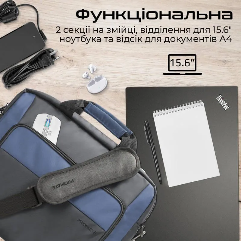 Сумка для ноутбука Promate Limber-MB Black - мініатюра 2