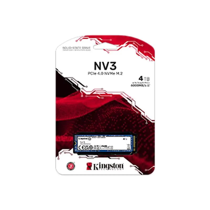 Накопичувач SSD 4TB M.2 NVMe Kingston NV3 M.2 2280 PCIe Gen4.0 x4 (SNV3S/4000G) - мініатюра 3