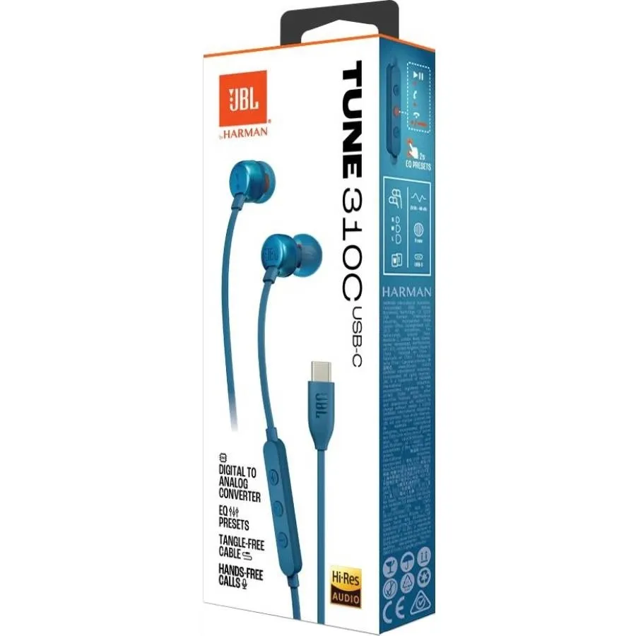 Гарнітура JBL Tune 310C Blue (JBLT310CBLU) - мініатюра 8
