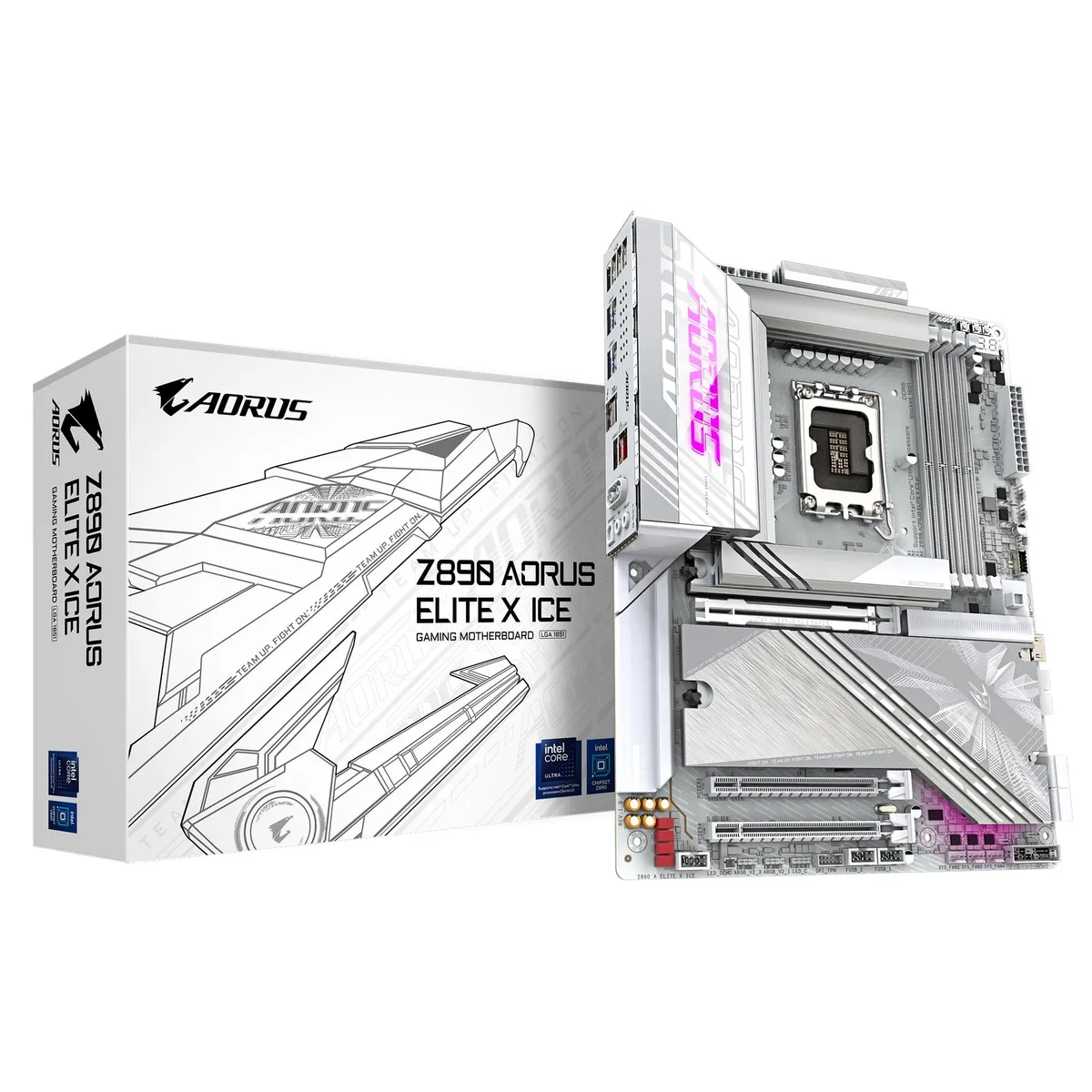 Материнська плата Gigabyte Z890 Aorus Elite X Ice Socket 1851 - мініатюра 2