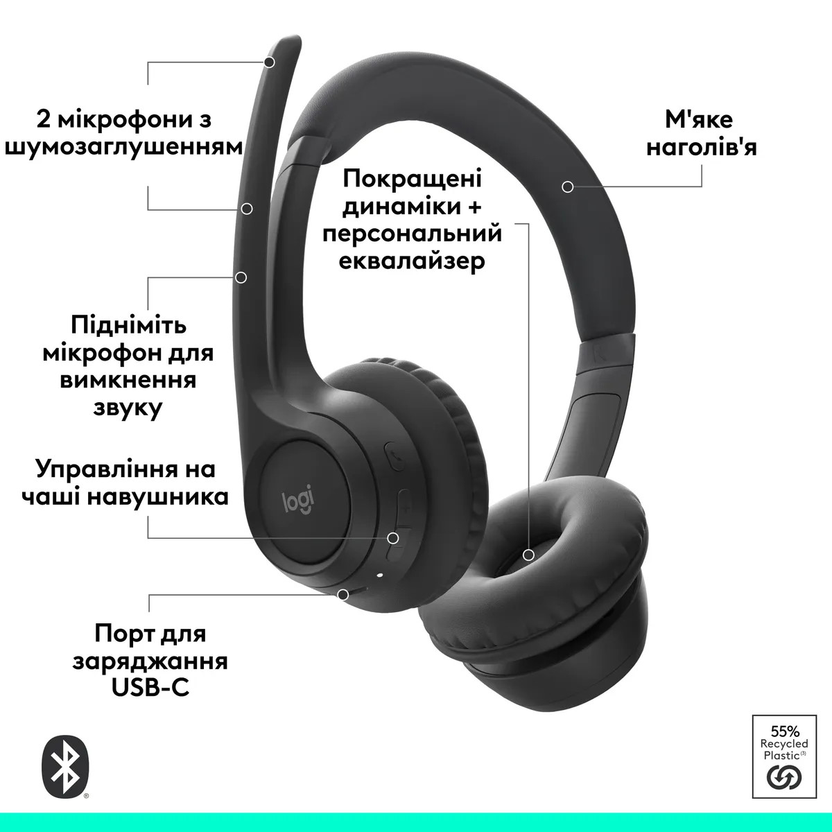 Bluetooth-гарнітура Logitech Zone 305 MS Black (981-001458) - мініатюра 14