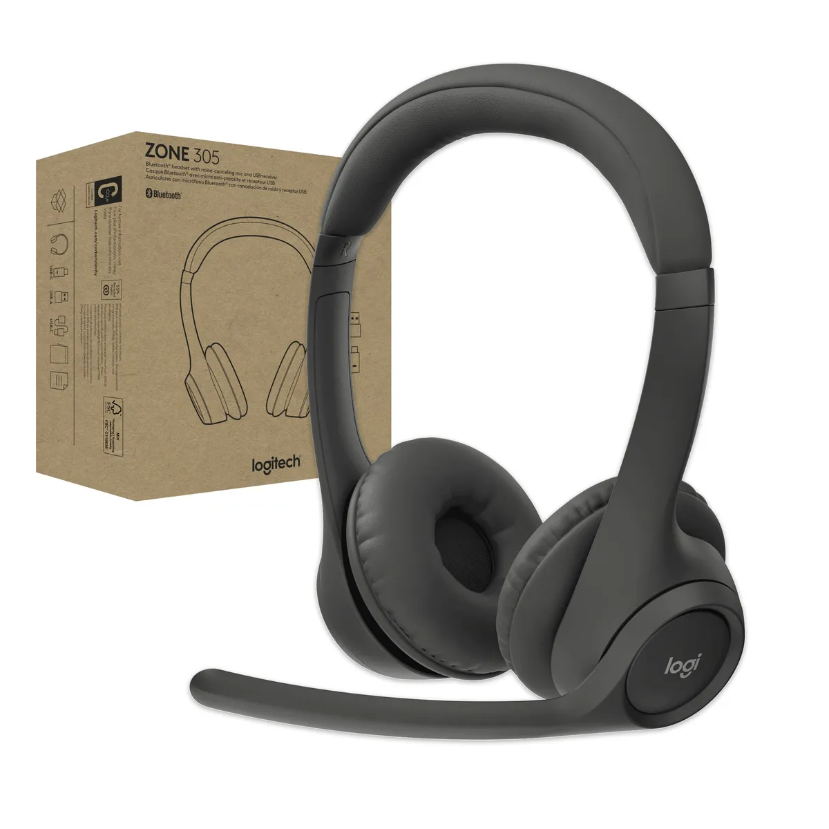 Bluetooth-гарнітура Logitech Zone 305 MS Black (981-001458) - мініатюра 9