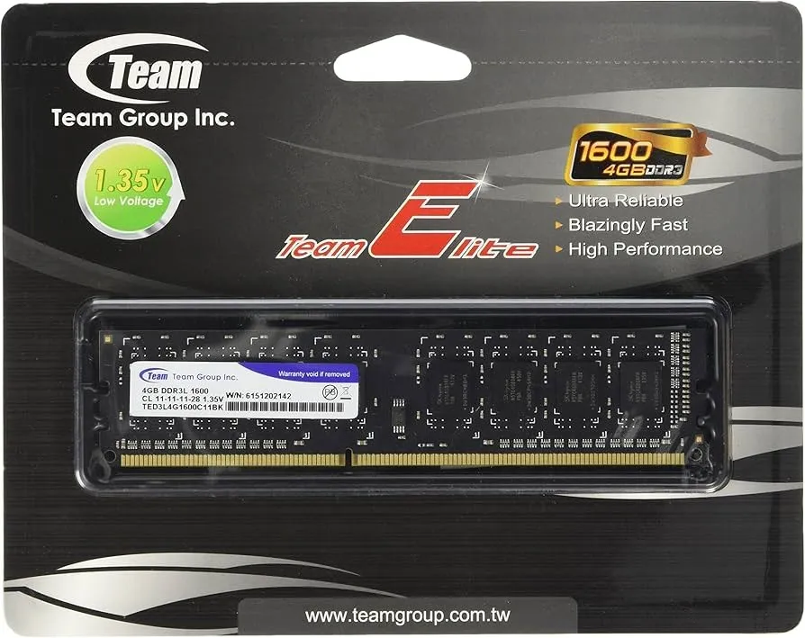 Модуль пам'яті для комп'ютера DDR3L 4GB 1600 MHz Team (TED3L4G1600C1101) - мініатюра 2
