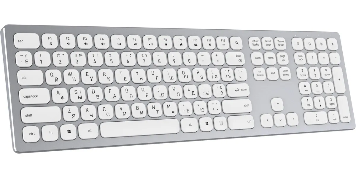 Клавіатура бездротова OfficePro SK1550W White  - мініатюра 2