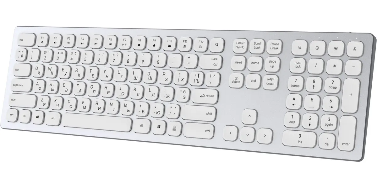 Клавіатура бездротова OfficePro SK1550W White  - мініатюра 3