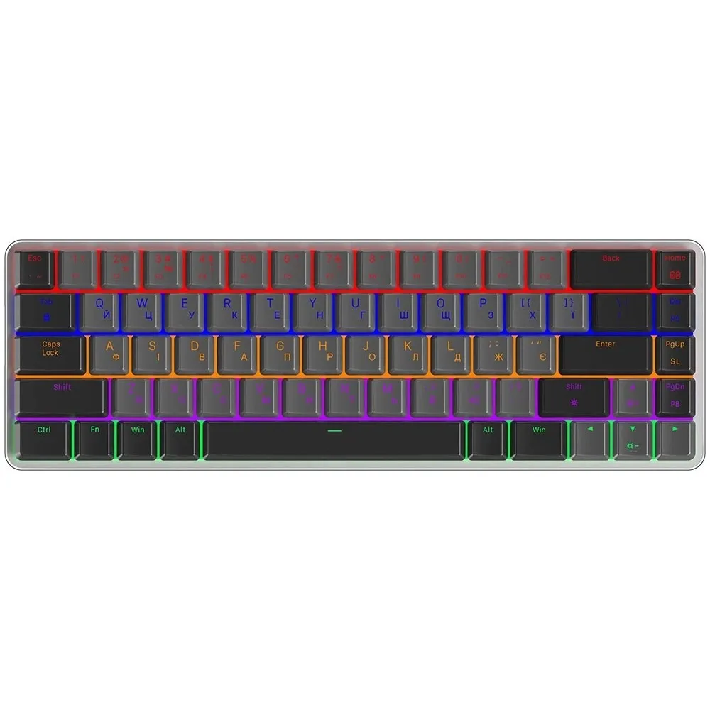 Клавіатура бездротова GamePro MK122R Red Swich Low Profile Wireless Dark Gray - зображення 1