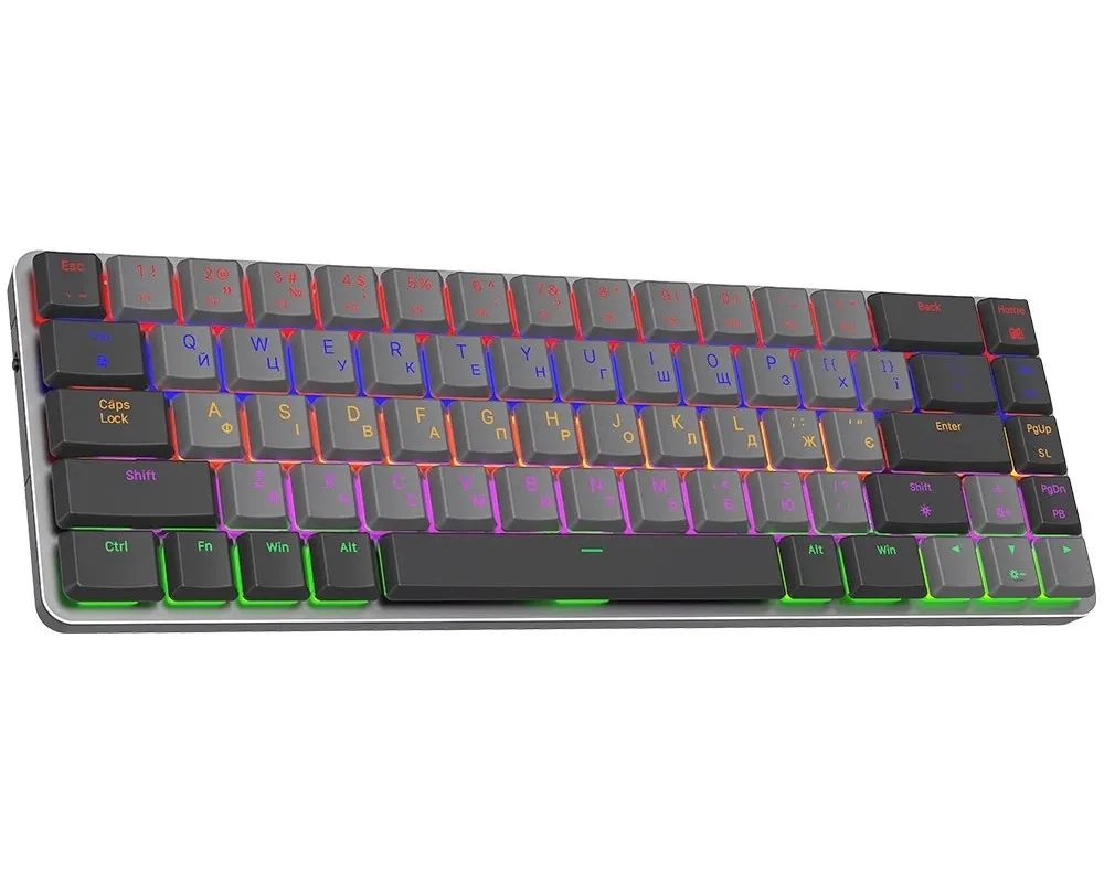 Клавіатура бездротова GamePro MK122R Red Swich Low Profile Wireless Dark Gray - мініатюра 2