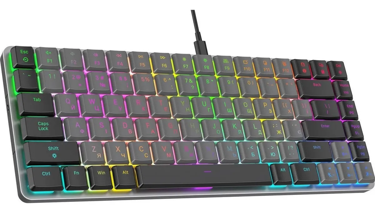 Клавіатура GamePro MK141R Red Swich Low Profile RGB Dark Gray - мініатюра 2