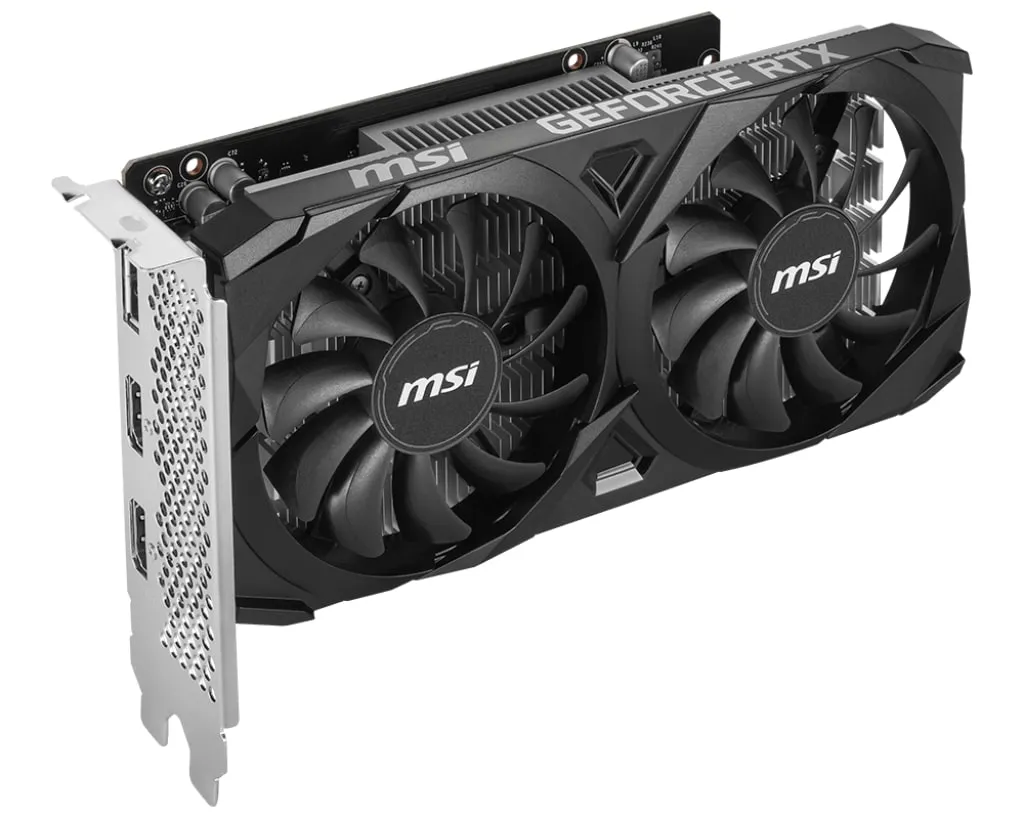 Відеокарта GF RTX 3050 6GB GDDR6 Ventus 2X E 6G OC MSI (GeForce RTX 3050 VENTUS 2X E 6G OC) - мініатюра 4