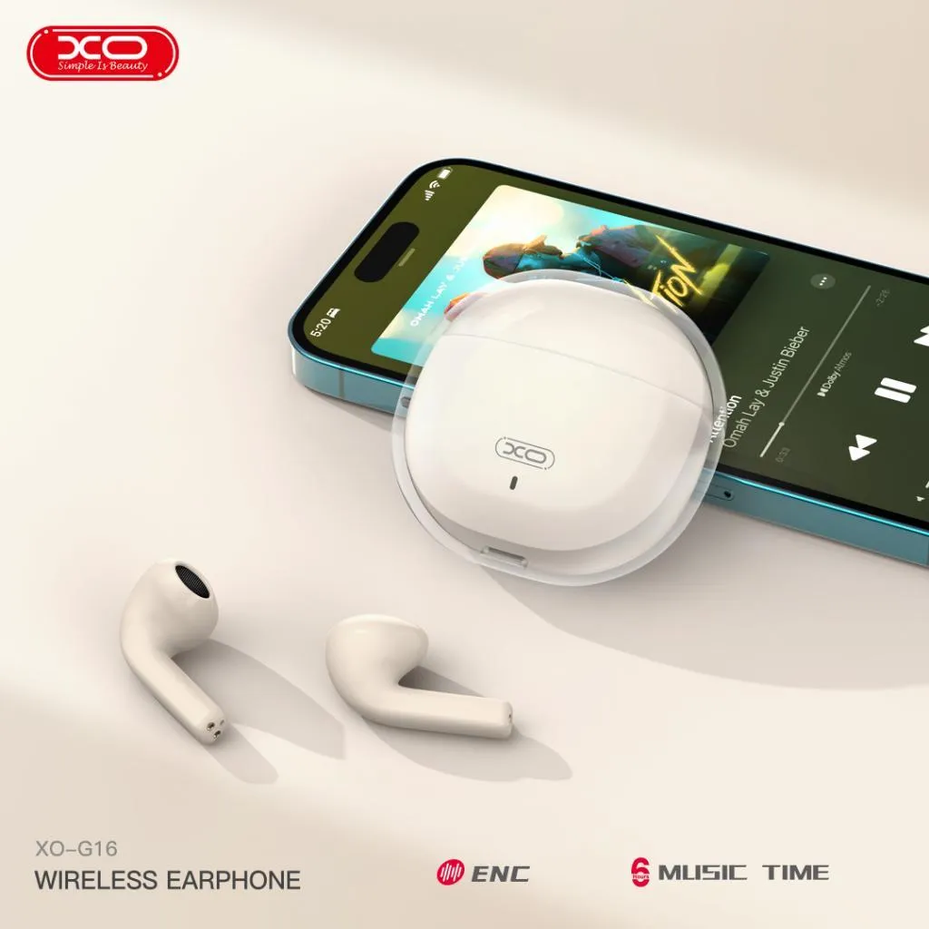 Bluetooth-гарнітура XO G16 ENC TWS White (XO-G16WH) - мініатюра 4