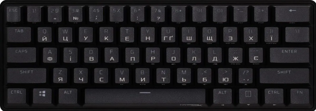 Клавіатура HyperX Alloy Origins 60 Red RGB UA Black (4P5N4AA) - мініатюра 4