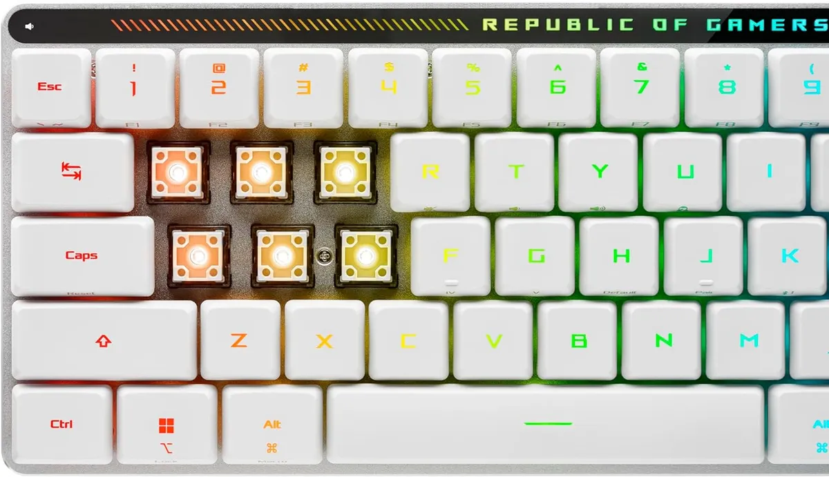 Клавіатура бездротова Asus ROG Falchion RGB WL BT White (90MP03EC-BKMA10) - мініатюра 8