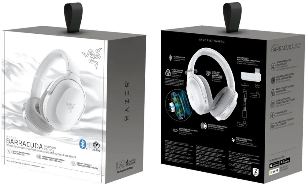 Bluetooth-гарнітура Razer Barracuda Mercury White (RZ04-03790200-R3M1) - мініатюра 4