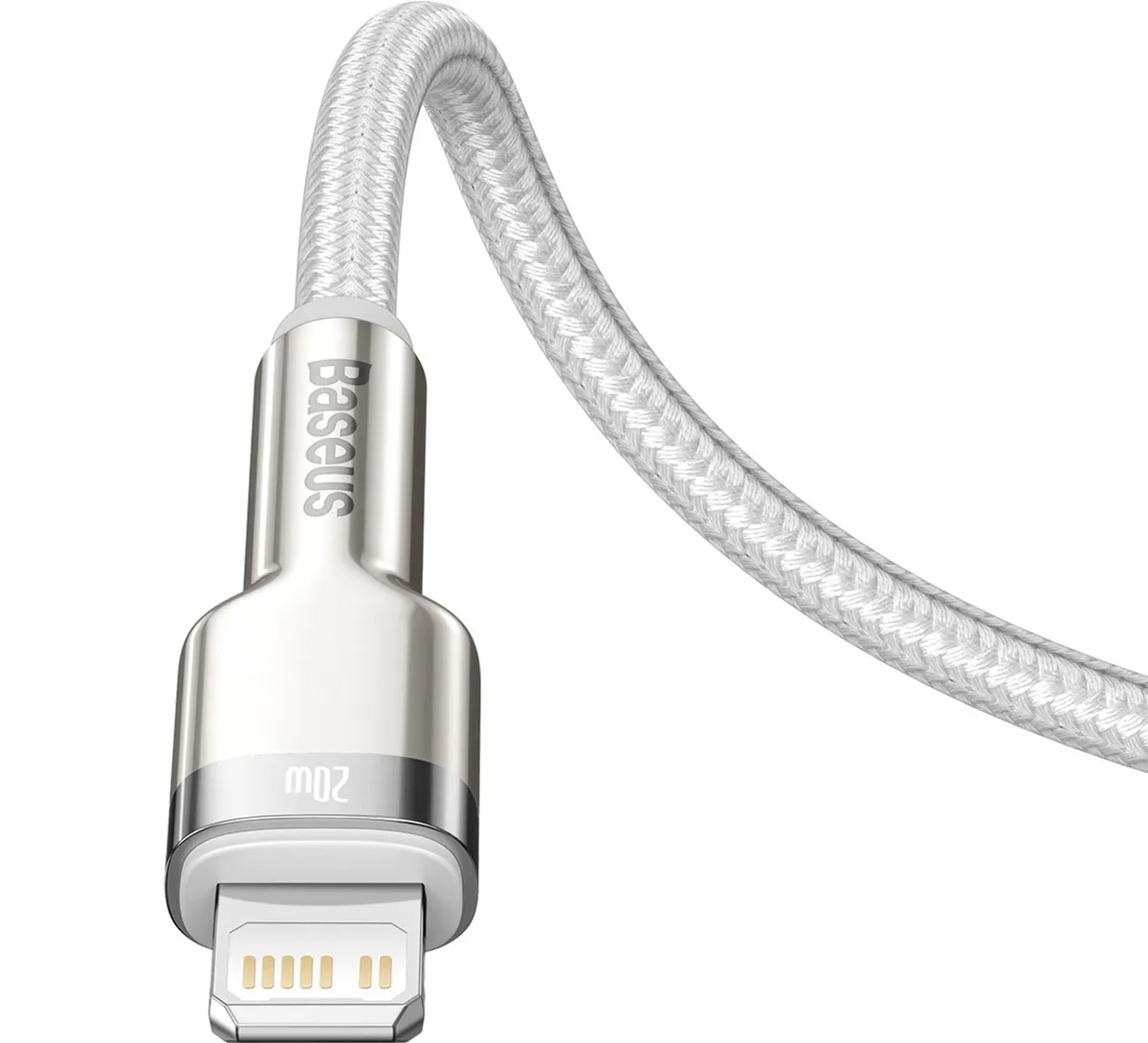 Кабель Baseus Cafule Metal USB-C - Lightning (M/M), 1 м White (6953156202078) - мініатюра 4