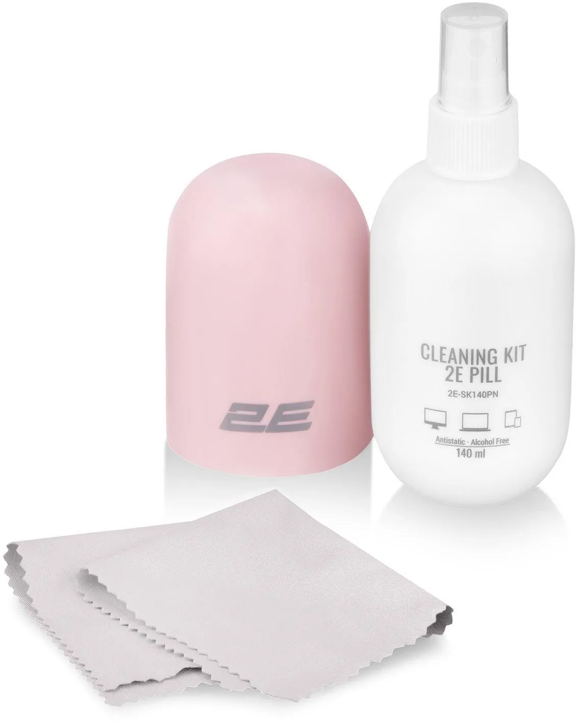 Набір для чищення 2E Pill (2E-SK140PN) LED/LCD + серветка 20х20 см White/Pink - мініатюра 2