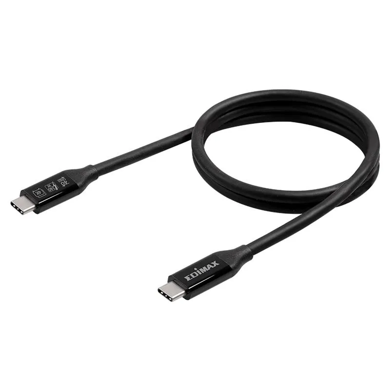 Кабель Edimax UC4 V2 USB Type-C - USB Type-C (M/M), Thunderbolt 3, 240 W, 20 V, 5 A Max, 1 м, Black (UC4-010TB) - зображення 1