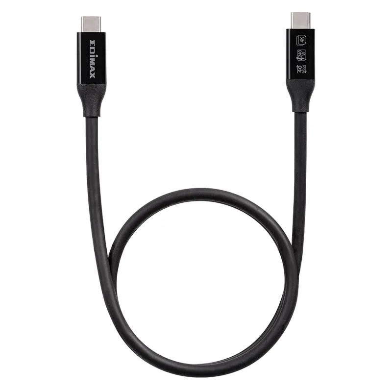 Кабель Edimax UC4 V2 USB Type-C - USB Type-C (M/M), Thunderbolt 3, 240 W, 20 V, 5 A Max, 1 м, Black (UC4-010TB) - мініатюра 2