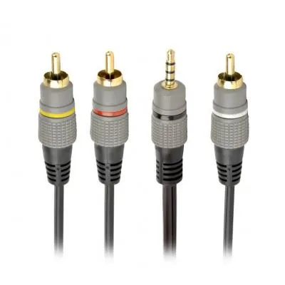 Кабель мультимедійний 3.5 Jack (4pin) to 3RCA 1.5m Cablexpert (CCAP-4P3R-1.5M) - мініатюра 2
