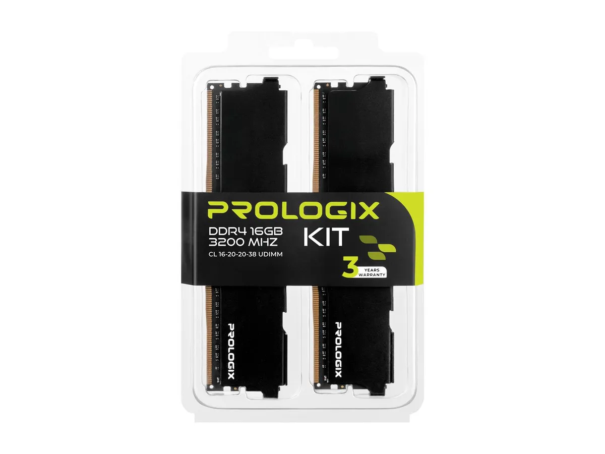Модуль пам`ятi DDR4 2x8GB/3200 Prologix Black (PRO16GB3200B4K) - мініатюра 7