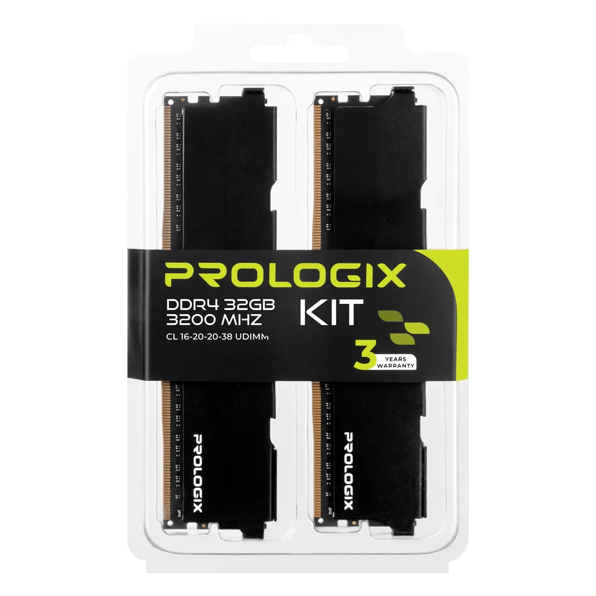 Модуль пам`ятi DDR4 2x16GB/3200 Prologix Black (PRO32GB3200B4K) - мініатюра 2