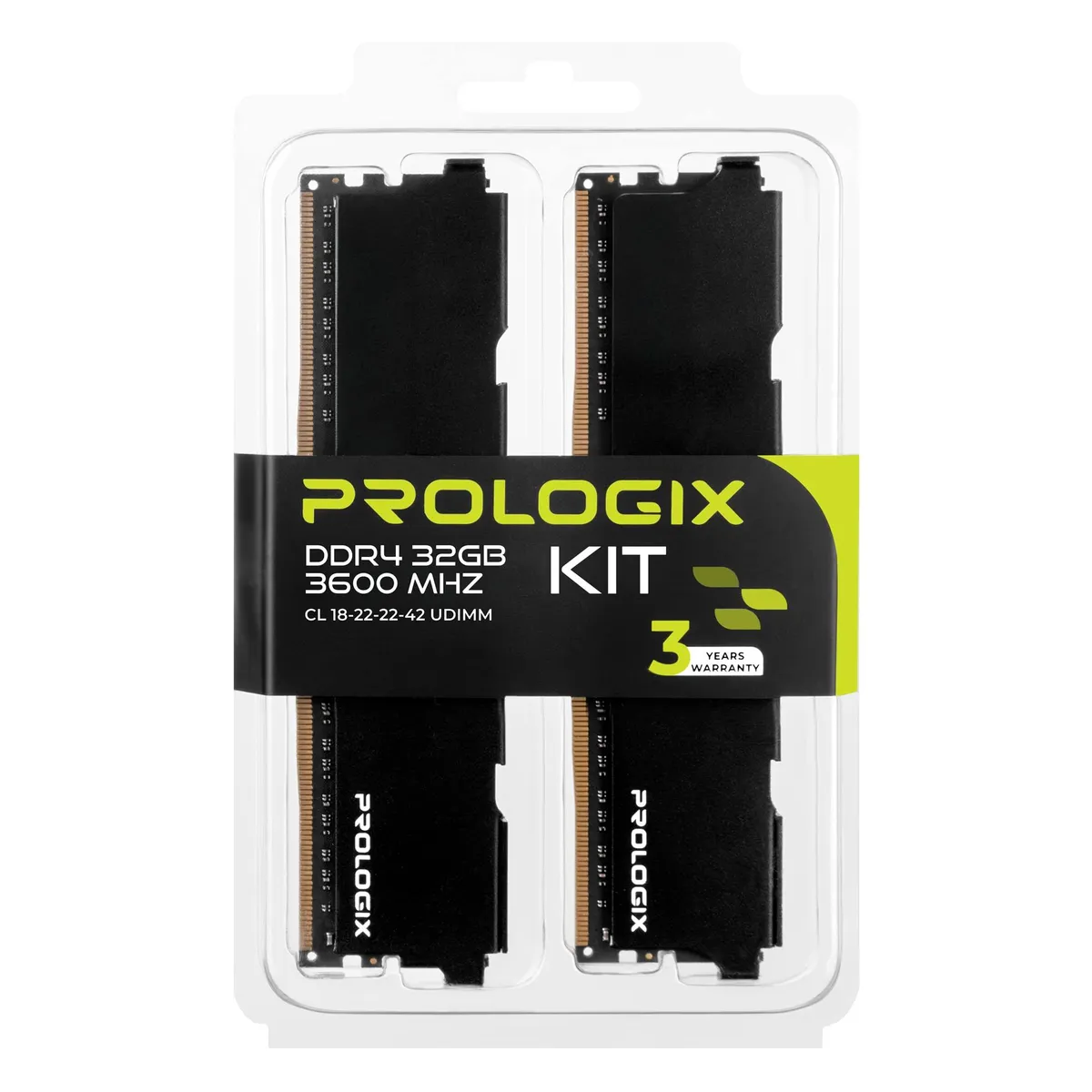 Модуль пам`ятi DDR4 2x16GB/3600 Prologix Black (PRO32GB3600B4K) - мініатюра 2
