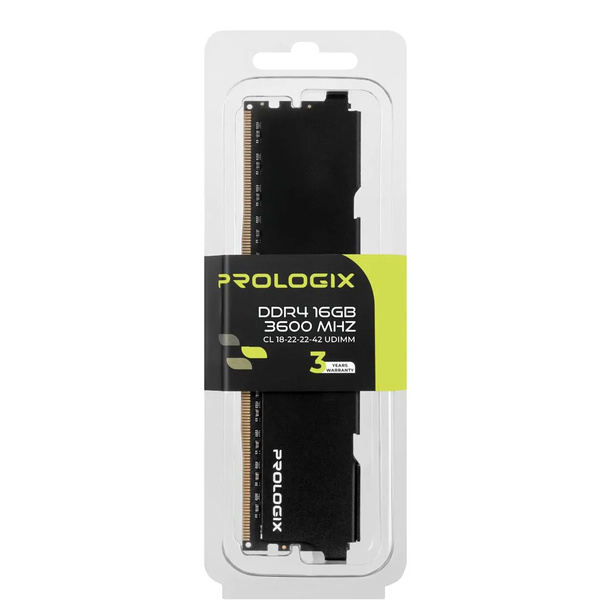 Модуль пам`ятi DDR4 16GB/3600 Prologix Black (PRO16GB3600B4) - мініатюра 5