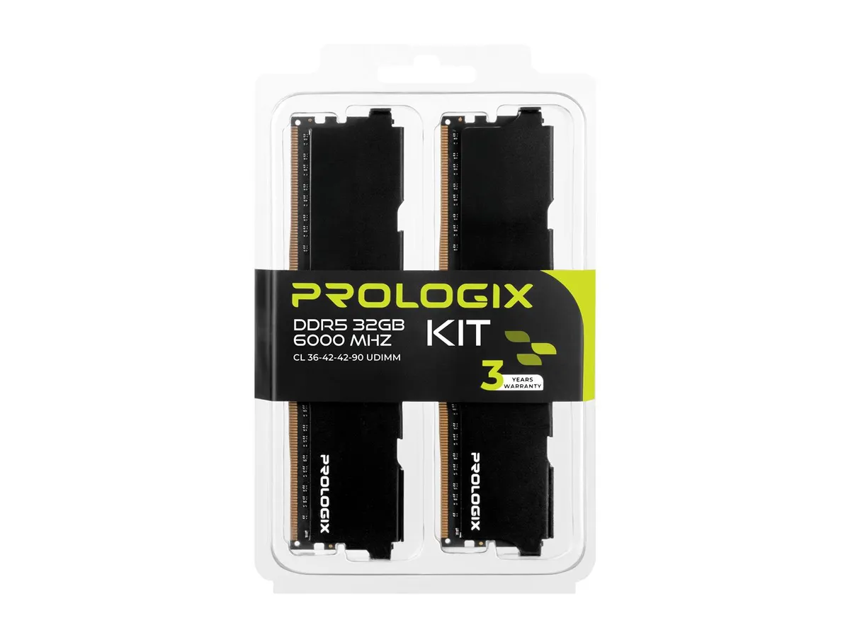 Модуль пам`ятi DDR5 2x16GB/6000 Prologix Black (PRO32GB6000B5K) - мініатюра 6