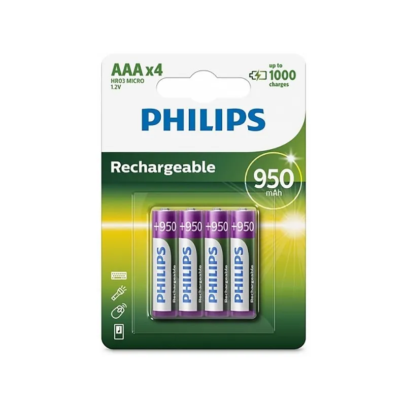 Акумулятор Philips AAA/HR03 Ni-MH 950 mAh BL 4шт - зображення 1