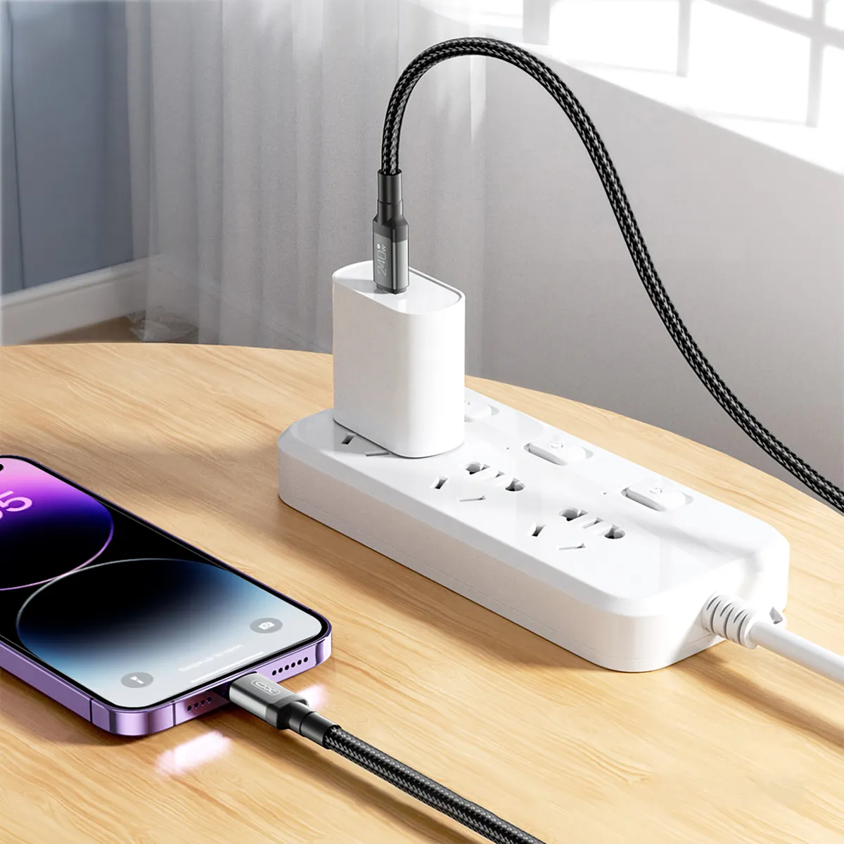Кабель XO NBQ264A-CC USB Type-C - USB Type-C (M/M), 1 м, Black (NB-Q264A-CC.black) - мініатюра 6