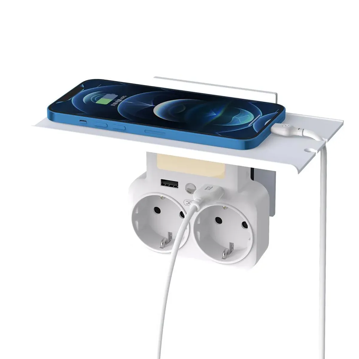 Мережевий зарядний пристрій XO WL09 (2 розетки 4000W; 2USB 2.4A) White (WL09.white) - мініатюра 3