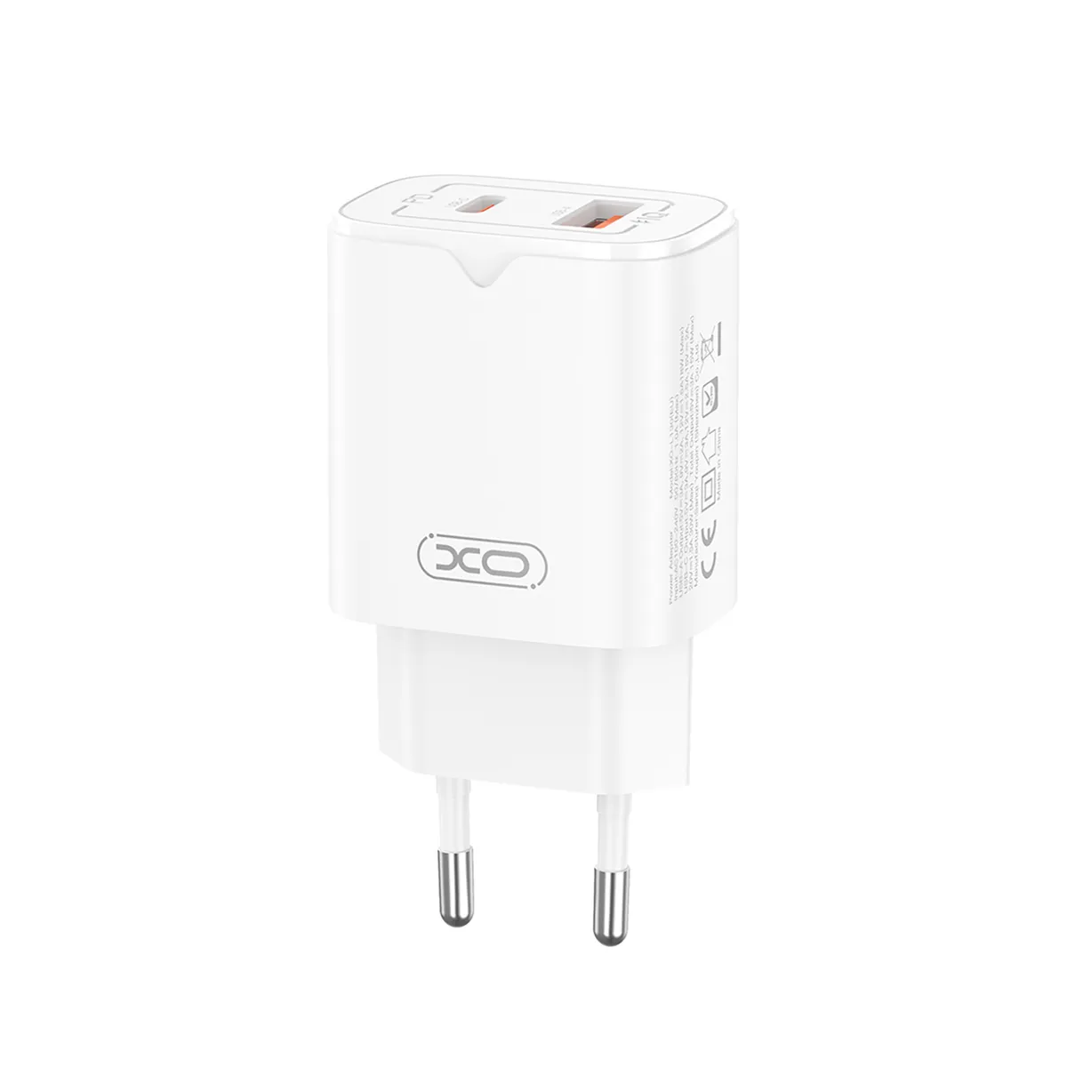 Мережевий зарядний пристрій XO L130 (1USB-С, 1USB, 3А) PD, QC 3.0 White (L130.white) - мініатюра 3