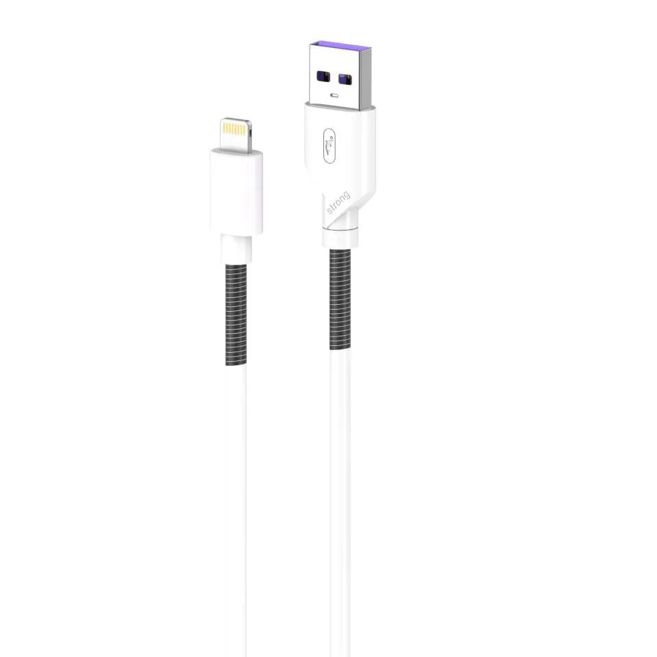 Кабель SkyDolphin S27L Spring Anti-Brake USB - Lightning (M/M), 1 м, White (SDUSB-000608) - зображення 1