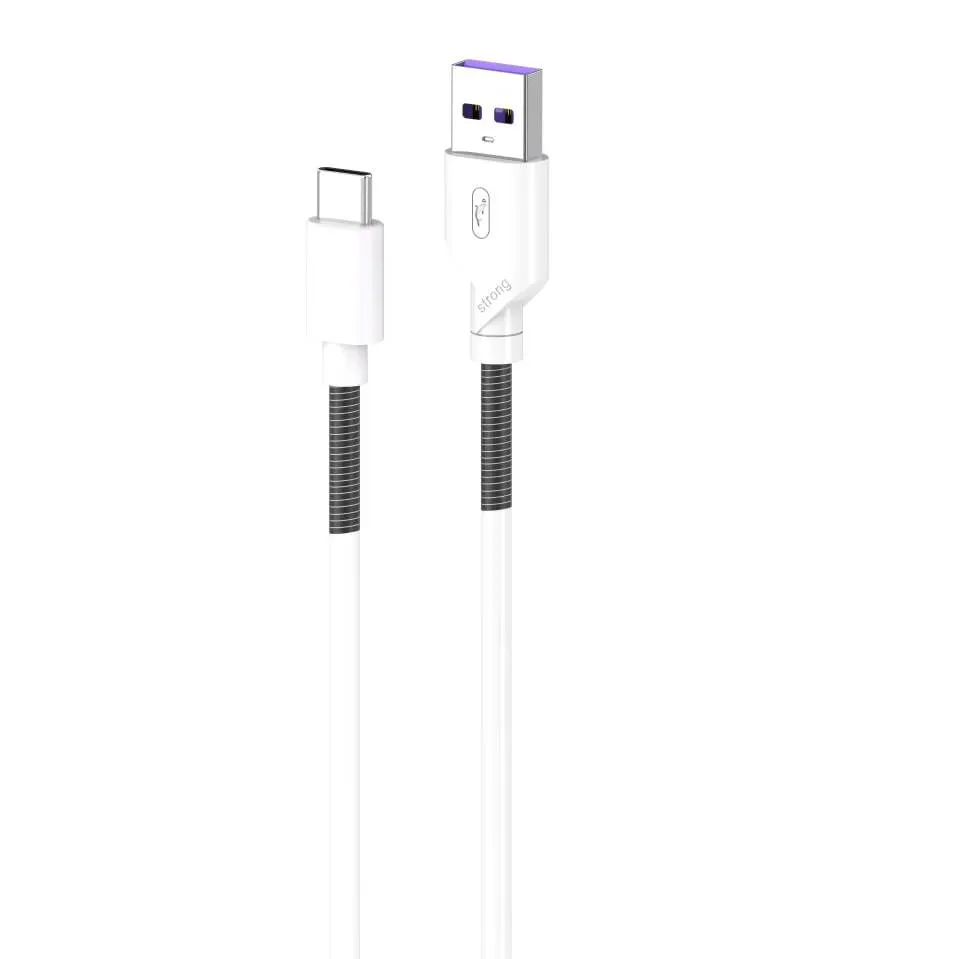 Кабель SkyDolphin S27L Spring Anti-Brake USB - USB Type-C (M/M), 1 м, White (SDUSB-000610) - зображення 1