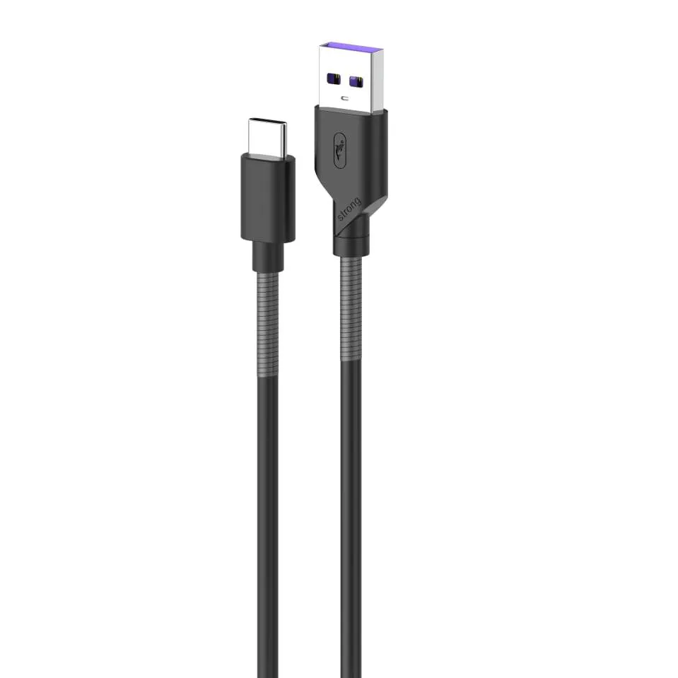 Кабель SkyDolphin S27L Spring Anti-Brake USB - USB Type-C (M/M), 1 м, Black (SDUSB-000611) - зображення 1