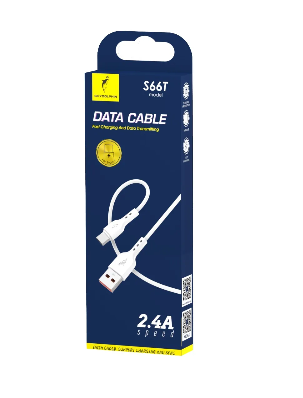 Кабель SkyDolphin S66T USB - USB Type-C (M/M), 1 м, White (SDUSB-000649) - зображення 1