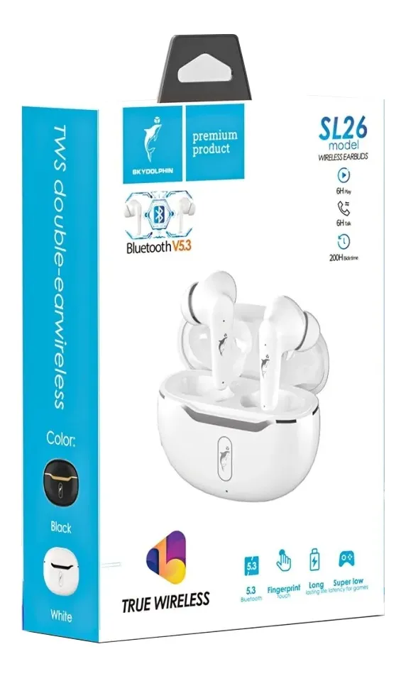 Bluetooth-гарнітура SkyDolphin TWS SL26 White (SDBTE-000189) - мініатюра 2
