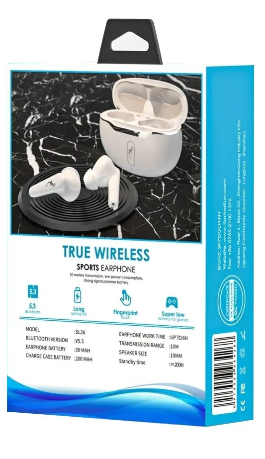 Bluetooth-гарнітура SkyDolphin TWS SL26 White (SDBTE-000189) - мініатюра 3
