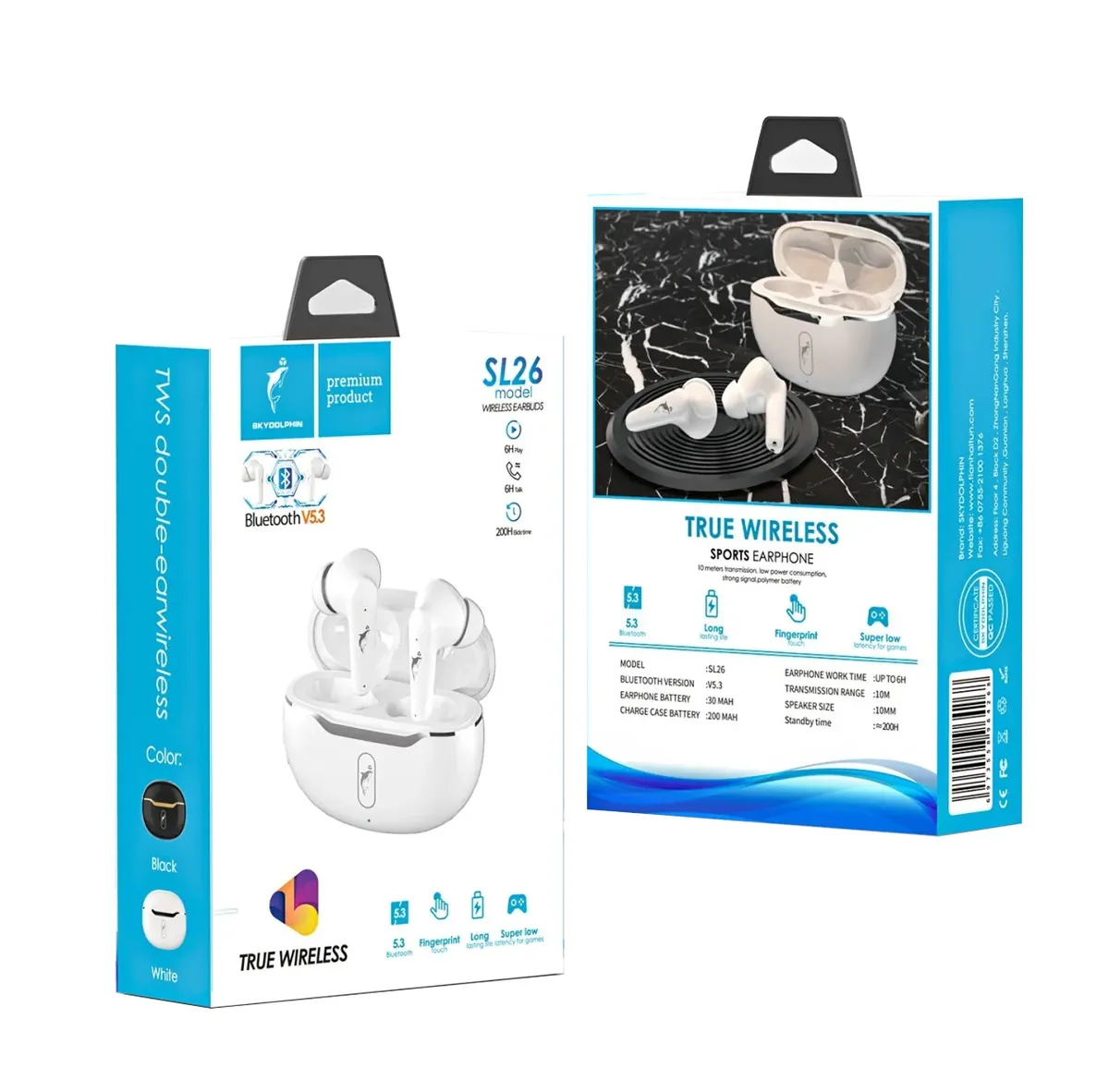 Bluetooth-гарнітура SkyDolphin TWS SL26 White (SDBTE-000189) - мініатюра 4