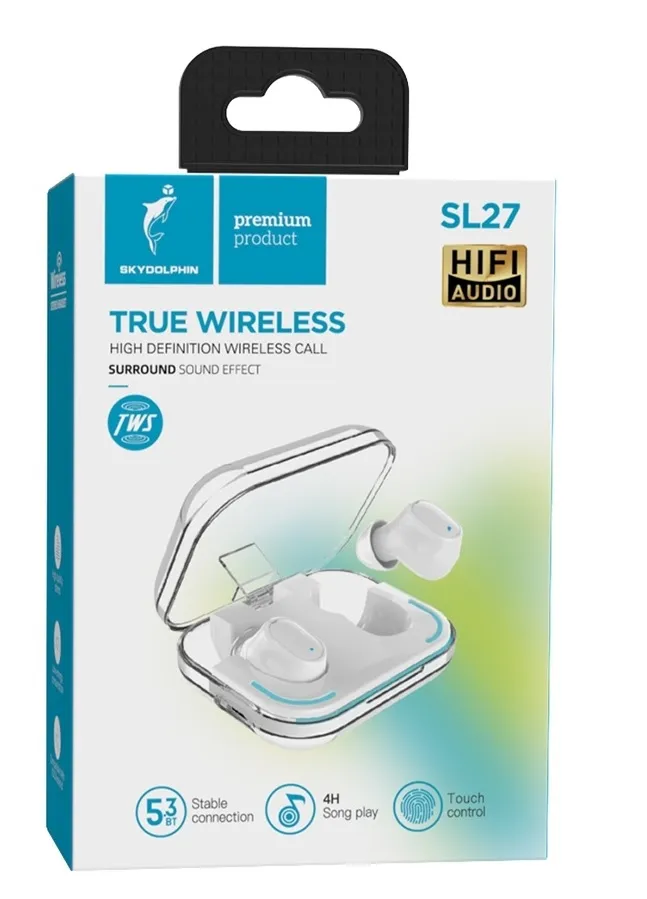 Bluetooth-гарнітура SkyDolphin TWS SL27 White (SDBTE-000191) - мініатюра 2