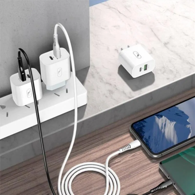 Зарядний пристрій SkyDolphin SC20 PD+QC3.0 (2USB, 3A) White (SDMZP-000121) - мініатюра 3