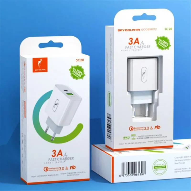 Зарядний пристрій SkyDolphin SC20 PD+QC3.0 (2USB, 3A) White (SDMZP-000121) - мініатюра 5