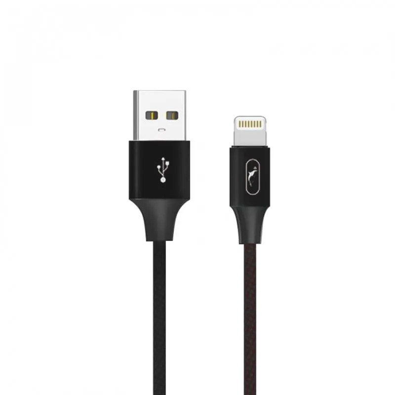 Кабель SkyDolphin S55L Neylon USB - Lightning (M/M), 1 м, Black (SDUSB-000434) - зображення 1