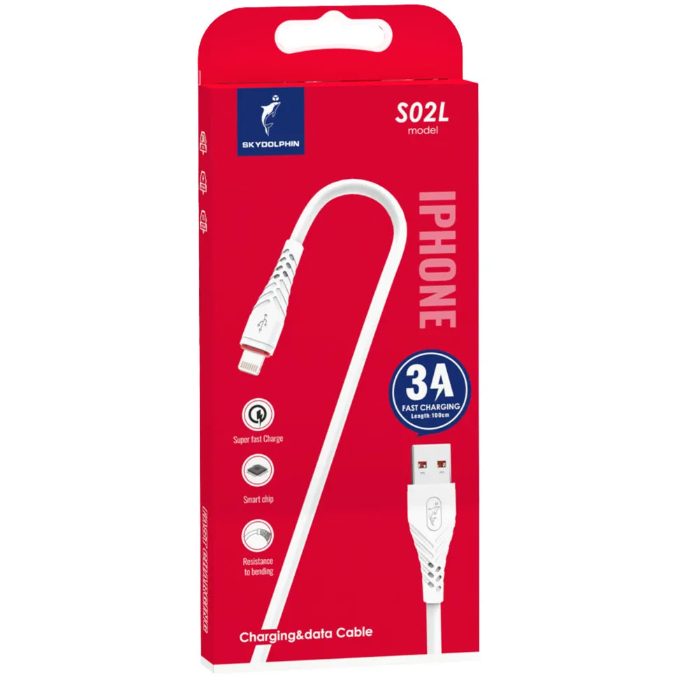 Кабель SkyDolphin S02L USB - Lightning (M/M), 1 м, White (SDUSB-000586) - зображення 1